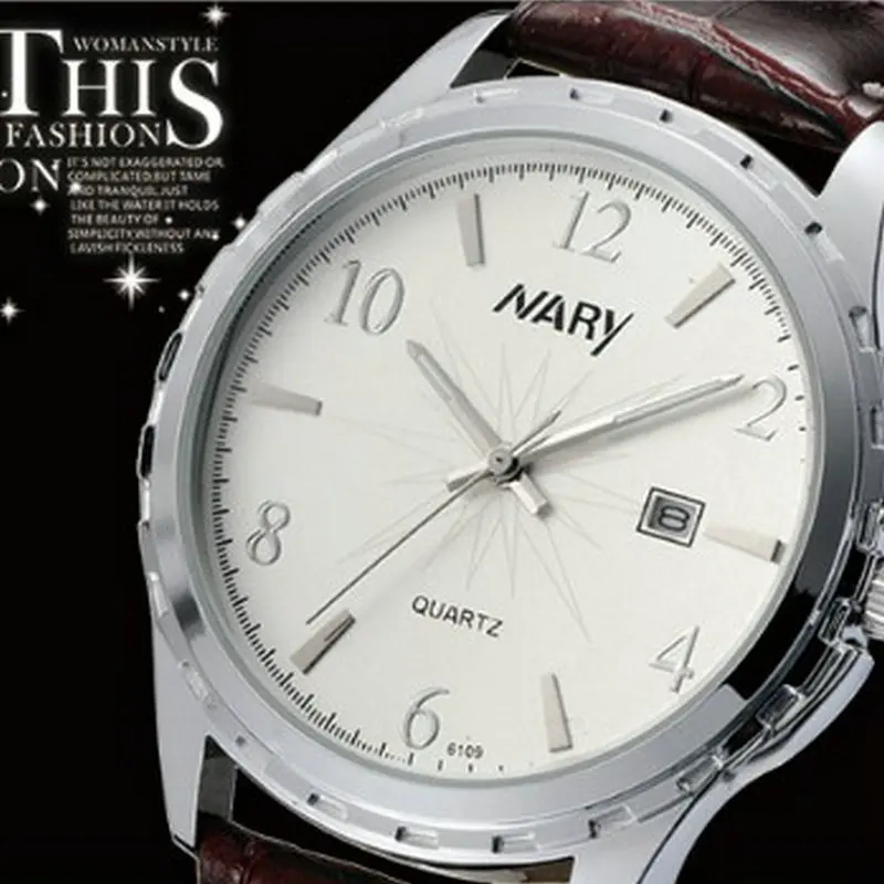 

New business casual fashion watch male and female students temperament retro couple table calendar display