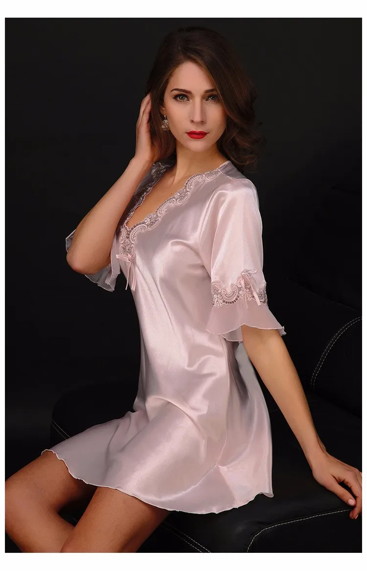 Новое поступление, женская шелковая ночная сорочка, сексуальное платье для сна, Модный мягкий материал, хорошо изготовленный эксклюзивный для женщин