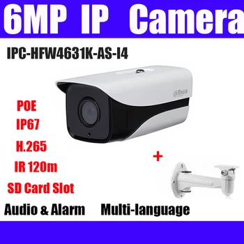 

Dahua IPC-HFW4631K-AS-I4 6MP IP Camera POE IP67 IR120M bullet SD Card slot Audio Alarm CCTV camera for CCTV System original