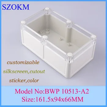 

4 pcs/lot pcb plastic box diy project boxes box enclosure plastic case waterproof handheld plastic box 161x94x66mm