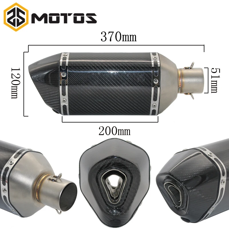ZS MOTOS Carbon Fiber Motorcycle Akrapovic Exhaust Yoshimura Escape Moto With Silencer TMAX530