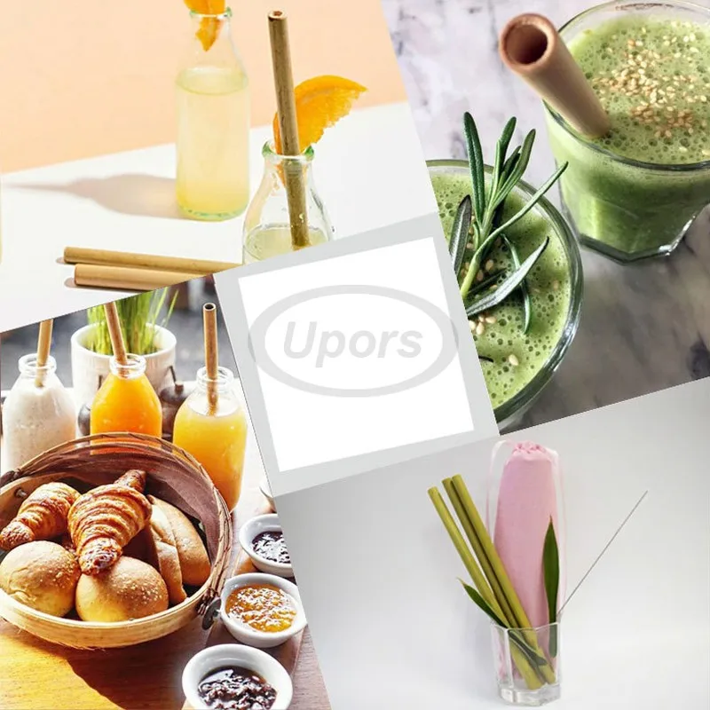 UPORS 2 шт./компл. экологически чистая многоразовая солома из натурального бамбука