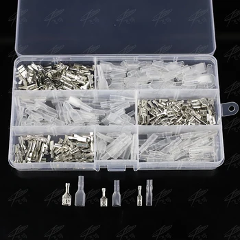 

300Pcs 6.3/4.8/2.8 Insulated Electrical Wire Terminal Crimp Spade Electrical Connectors Assorted Set Cold press terminal