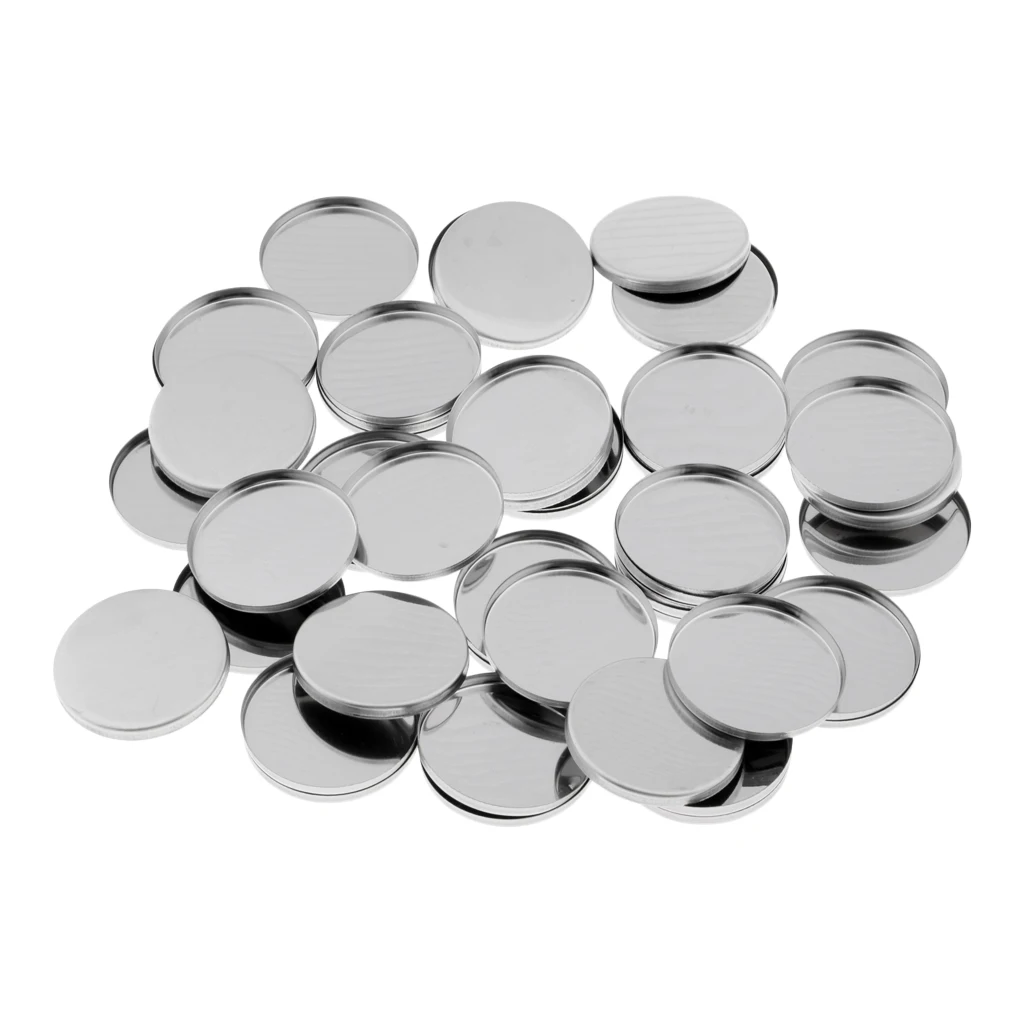 50 Pack Empty Round Metal Tin Palette Pans Cosmetic Eyeshadow Blush Lipstick Organizer Size 36 Mm For Magnets Cosmetic Palettes