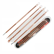 4 шт./компл. профессиональный игла для удаления угрей Двойные головки acneblemish выталкиватель экстрактор для прыщей инструмент для очистки пор Красота инструмент для ухода за кожей комплект