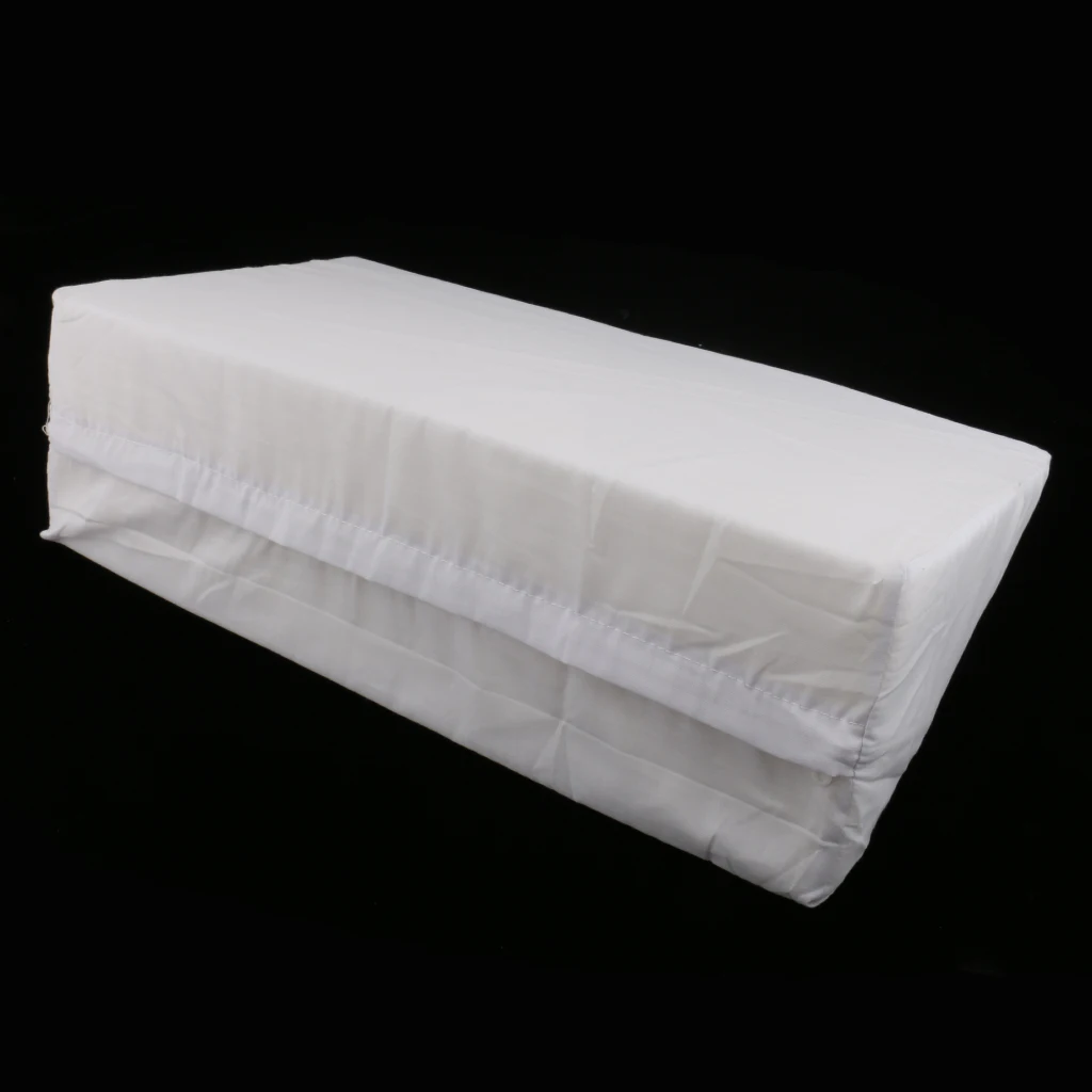 Foam Bed Wedge Acid Reflux Pillow Leg Elevation Cushion Washable Removable Cover - White 20x10x5.5 inches