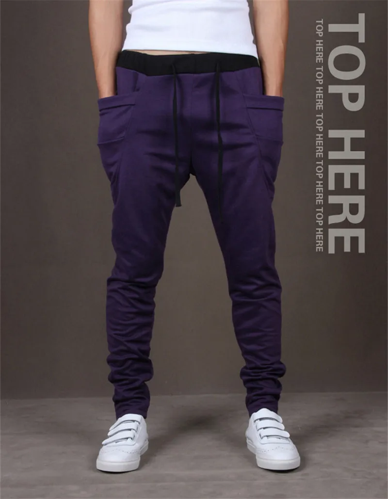 Новинка, мужские шаровары,, верхняя одежда, спортивные штаны, мужские повседневные штаны для бега, хип-хоп штаны, спортивные брюки, 8 цветов, Мужские штаны для бега - Цвет: purple