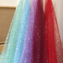 5 ярдов/партия, жесткая Тюлевая кружевная ткань с блестками, Сетчатое свадебное платье, кружевное платье с вышивкой, ткань для рукоделия 150 см в ширину