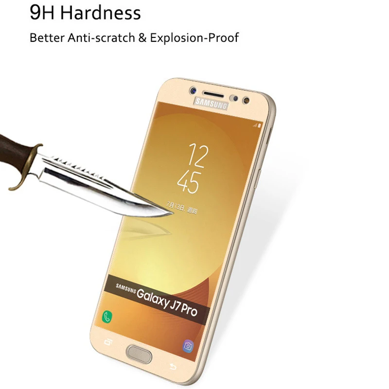 10 шт закаленное стекло 9h Премиум гвардии щит для samsung J3 J5 J7 упрочненная пленка для защиты экрана с новым посылка