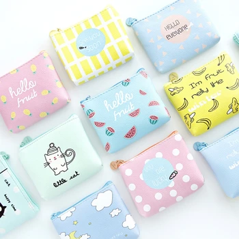 

ISKYBOB Hot Sale 1PC Cartoon Animal Fruit Coin Purses Women Mini Wallets Card Holder Key Money Bags Girls Purse Pouch