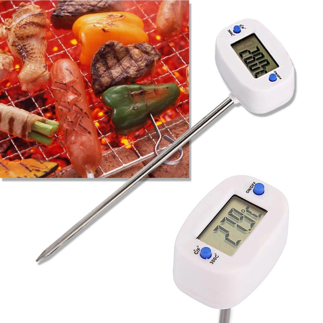 Hotsale LCD Display Digital Probe Cooking Thermometer Food Temperature Sensor For BBQ Kitchen New