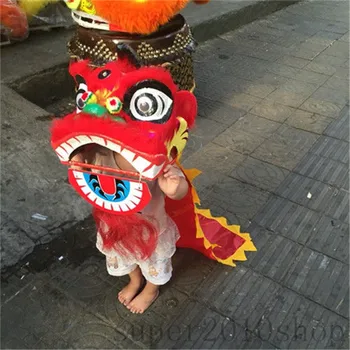 

Advertising Lion Mascot Dance Costume Wool Chinese Folk Art For Children Performance Party Cosplay Party Game Dress Children