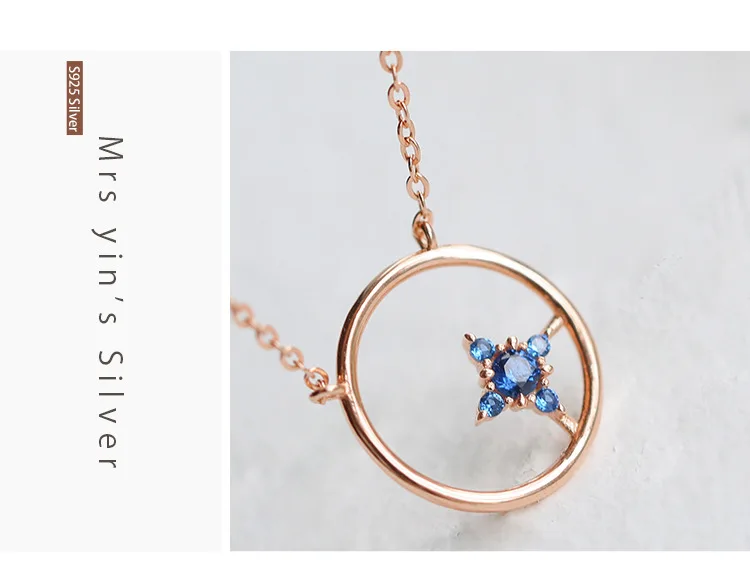 Новинка года. Ожерелье с голубыми крестообразными цепочками из 925 пробы серебра. Винтажное ювелирное изделие для женщин