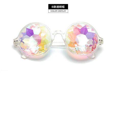 Женский калейдоскоп психоделические солнцезащитные очки мозаичные цветные очки для ночного Выступления костюмы вечерние платья для выпускного вечера крутые солнцезащитные очки UV400 - Цвет линз: CB6
