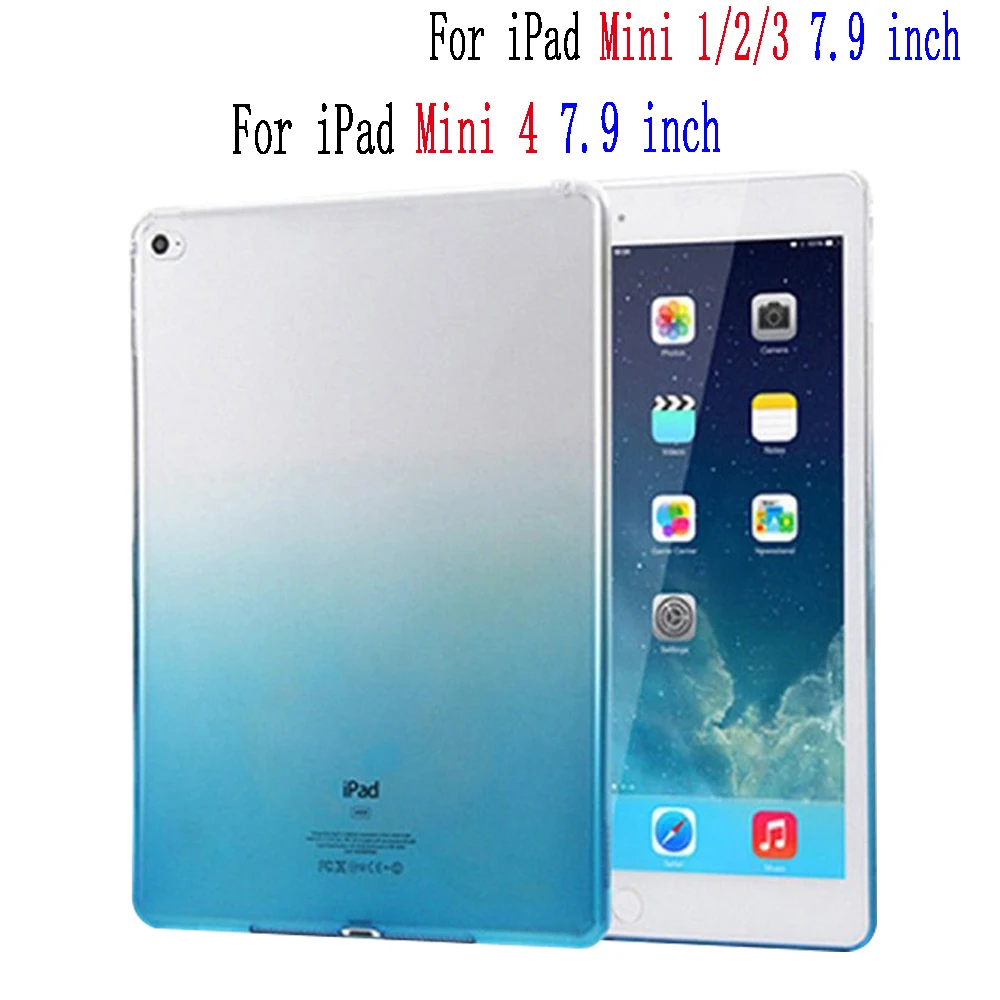 Чехол для iPad Mini 1 2 3 7 9 дюймов чехол планшета Мягкий ТПУ градиентный Прозрачный 4