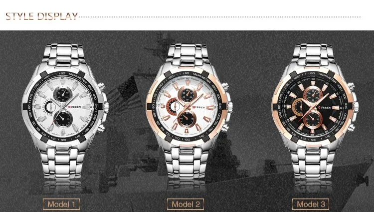 Топ бренд класса люкс CURREN Часы мужские модные и повседневные кварцевые мужские наручные часы классические аналоговые спортивные часы со стальным ремешком Relojes