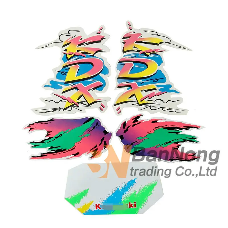 

Free shipping Dirt motorcycle applique decals fuel tank sticker Set For Kawasaki KDX125 KDX200 KDX220 KDX250