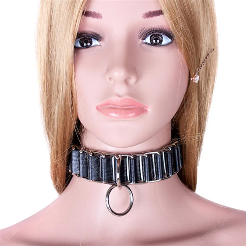 Sexy Collar Ring Pu Leather Slave Sex Toys For Women In Adult Games