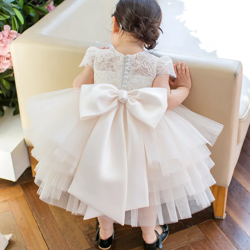 Симпатичное платье принцессы для маленьких девочек, бальное платье Детское нарядное платье для дня рождения, костюм с вышивкой и кружевом для девочек в цветочек платья B440