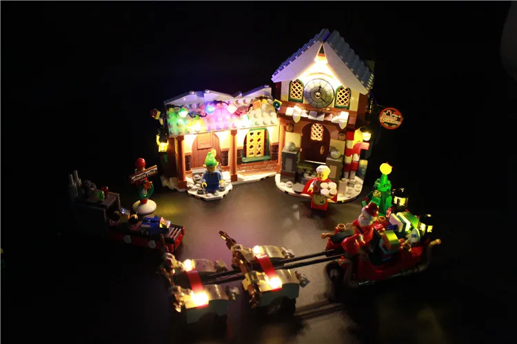 Светодиодный свет строительные блоки игрушка(только световой набор) для лего 10245 Санты мастерской Отец Рождество 'рабочая камера зима