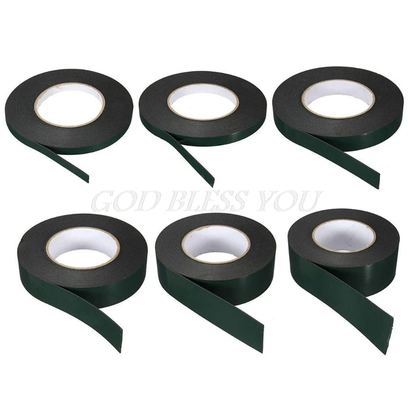 10m Strong Waterproof Adhesive Double Sided Foam Black Tape For Car