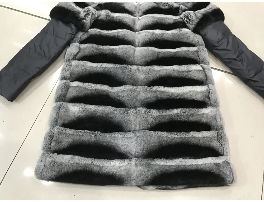 Real Rex Rabbit Fur Coat Warm Fashion Long Style Women Genuine Rex Rabbit Fur Jacket Natural Real Rex Rabbit Fur Overcoat