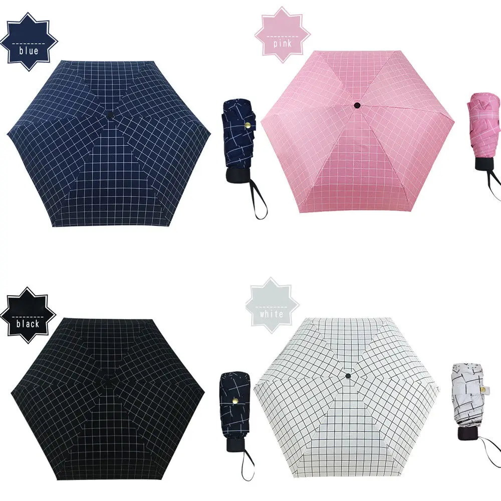 Mini 5Folding Compact Supers Windproof Anti-UV Rain Sun Travel Umbrella PortaFEH