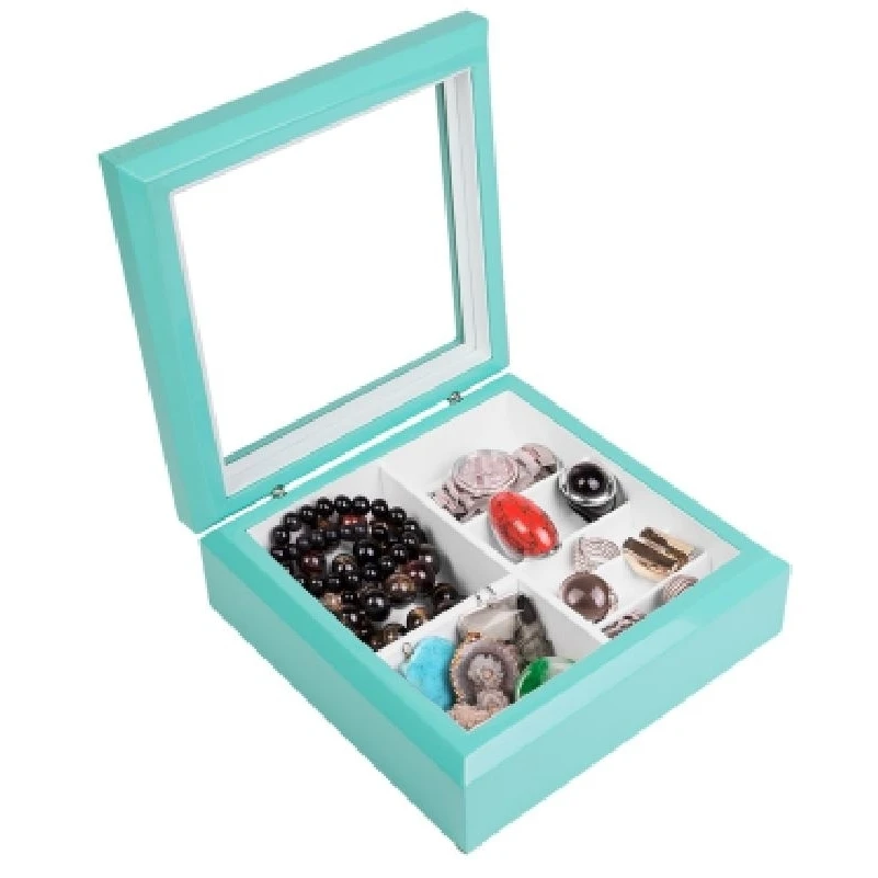 OYOBox Luxury Unisex Jewelry Box Aqua Wooden Jewelry Box (2)
