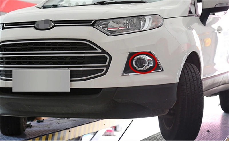 Для FORD ECOSPORT 2013 автомобильные аксессуары передняя противотуманная фара крышка налобный противотуманный фонарь крышка отделка abs хром 2 шт в комплекте