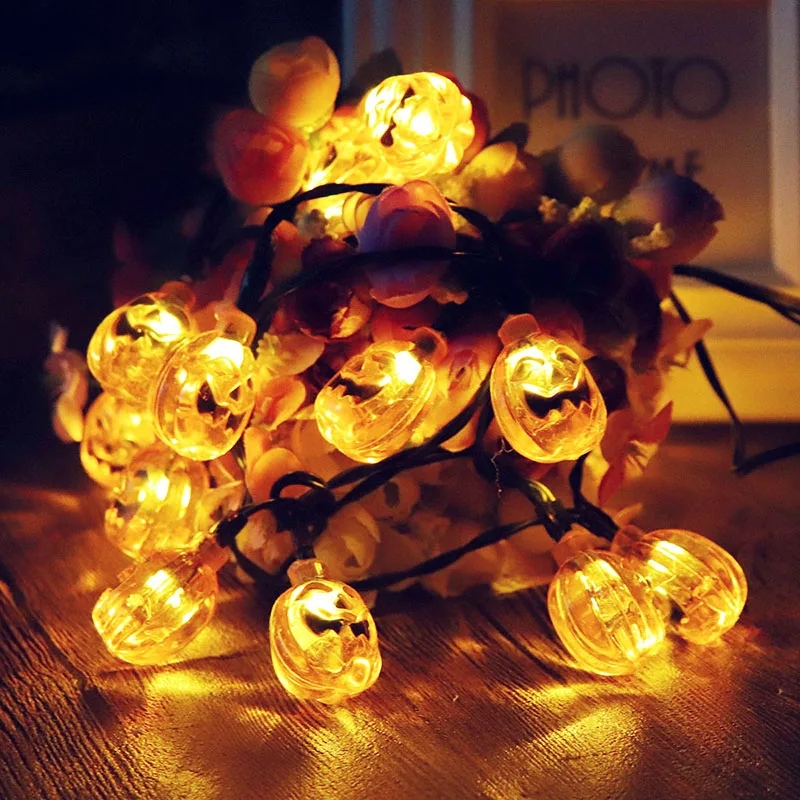 Solar String Lights, 30 LEDs Pumpkin Waterproof Outdoor Halloween String Lights  (1)