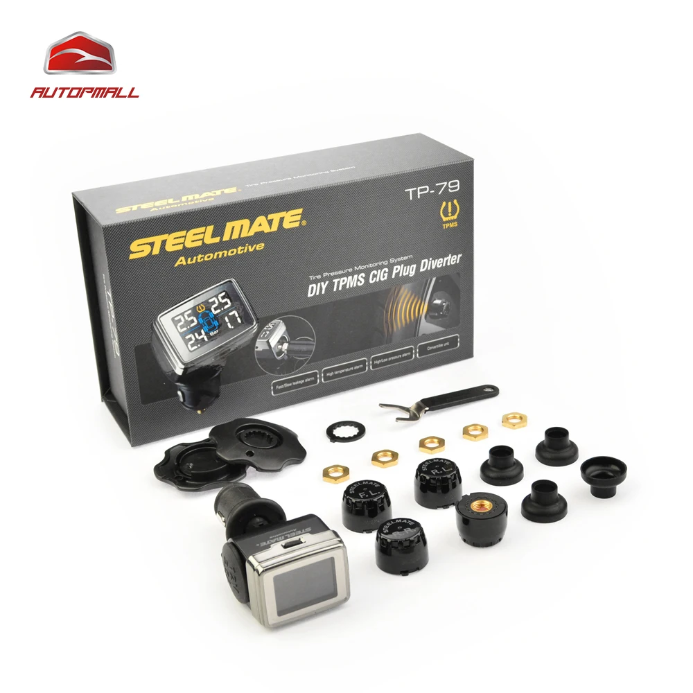 Car Tire Pressure Monitor TP79 LCD Cigarette Lighter Display font b TPMS b font Adjustable View