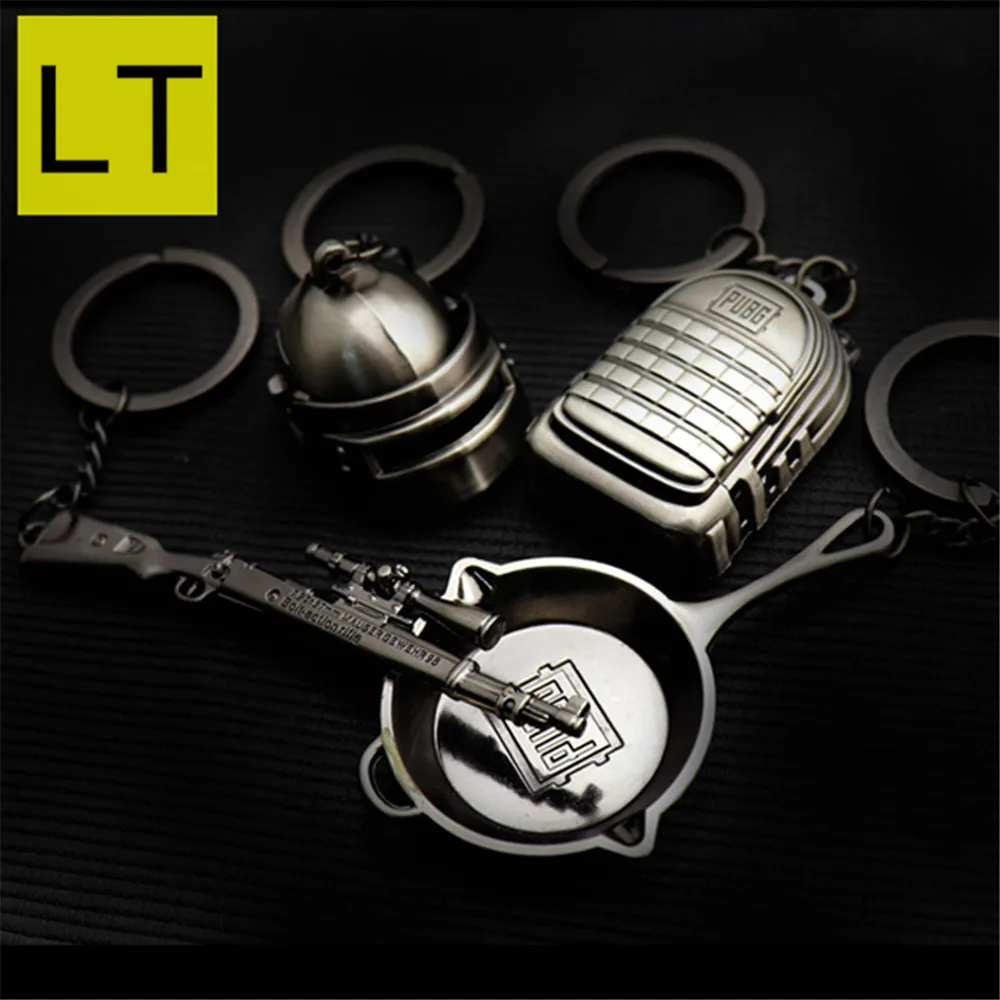 

PUBG H1Z1 Surrounding Level 3 Helmet Saucepan Level 3 Backpack Keychain Antique Bronze Vintage Alloy Car Keyrings Playerun Q-013