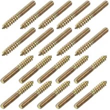 Uxcell-boulon de suspension à Double tête, vis auto-taraudeuse M4 M6, filetage à Double extrémité 25/30/35/40/50/60mm de long pour meubles, 20 pièces