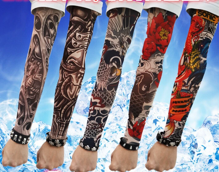 Tattoo sleeves costume cycling tattoos arm warmers basketball arm