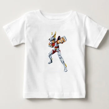 

Stylish boy Saint Seiya Knights of the Zodiac T Shirt Pure Cotton Retro Tshirt kids summer Tshirt baby boys t-shirt