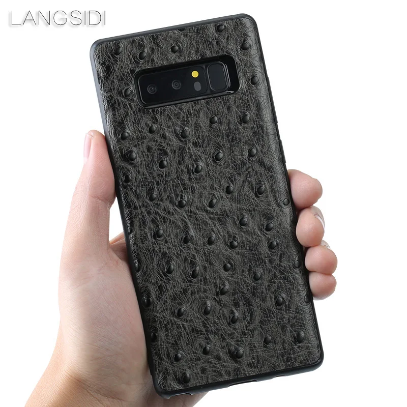 Чехол для телефона из натуральной кожи для samsung Galaxy S10 E Plus, чехол для samsung S8/S8 Plus S7/S7 Edge, страусиная кожа, ручная работа