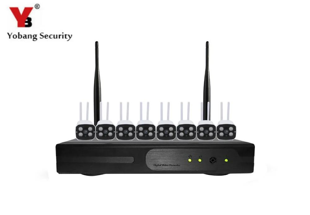 

YobangSecurity 8CH Home Surveillance System Wireless NVR Kit Video Recorder + 1.0MP Outdoor Wifi IP Camera Leds CCTV System Kit