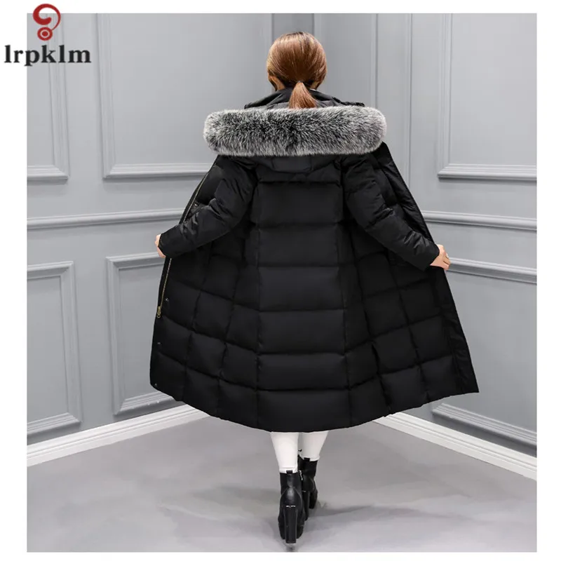 Women Winte Down Jacket Coat White Duck Down Long Parka Hooded Fur Collar Coat Women Paded Winter Coats Female 2018 As05 (2)