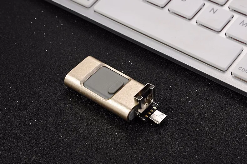 Usb flash drive 64 ГБ телефон otg для iphone 7 6 6s 8 ГБ 16 ГБ 32 ГБ Молнии Металла Pen Drive U Диск для iOS10 memory stick 128 ГБ