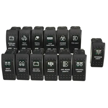 

1PC TOGGLE ROCKER SWITCH CARLING NARVA ARB STYLE DUAL LED ILLUMINATED ON-OFF GREE
