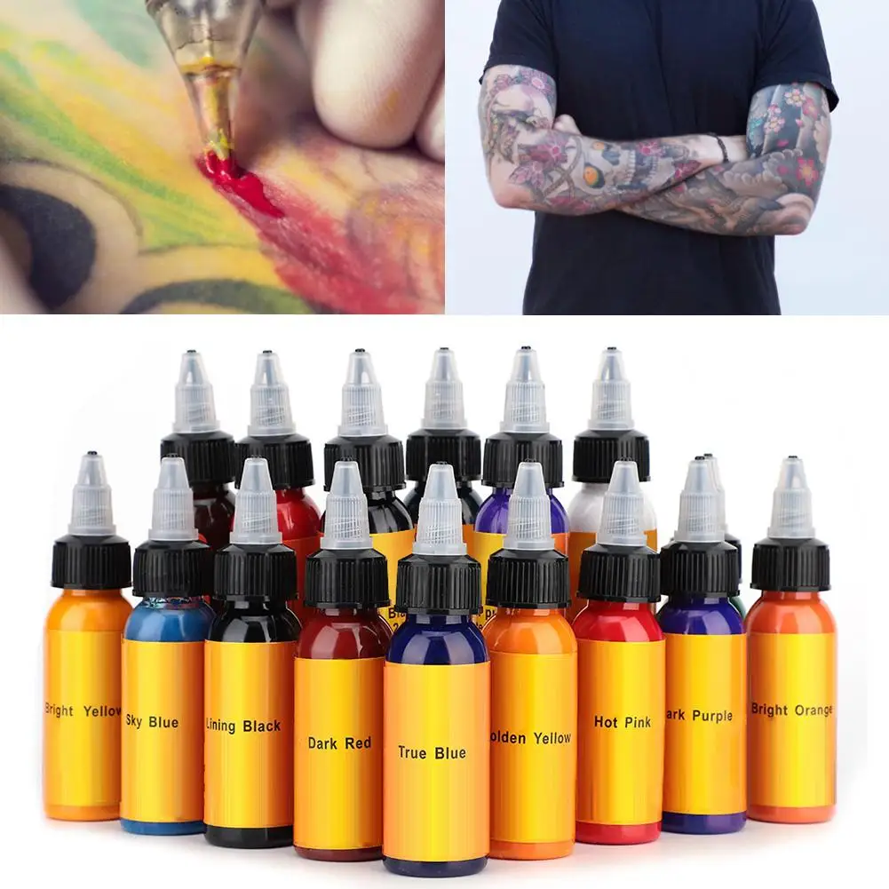 30 ml/Bottle 16 Цвета тела татуировка-картина набор чернил татуаж красящего пигмента краска для татуажа тела чернила для макияжа инструментов