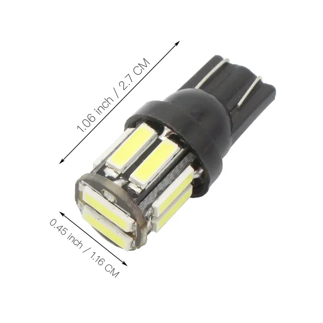 4Pcs W5W 10-7020 SMD samochód T10 LED 194 168 klin wymiana Reverse Tablica przyrządów Lampa biała niebieska żarówki dla świateł prześwitu -