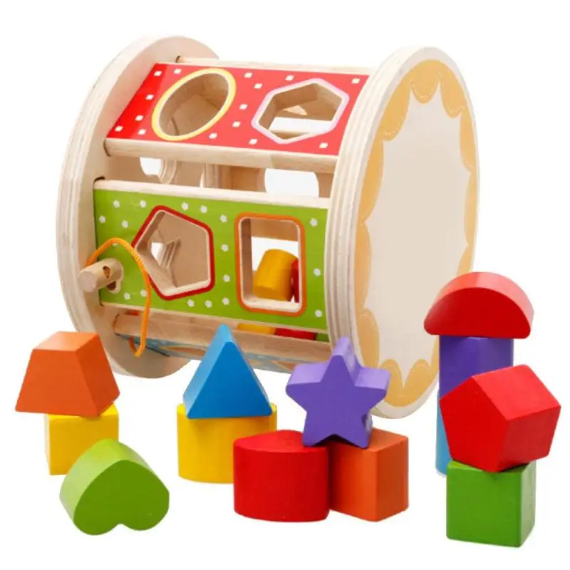 

JOCESTYLE Wooden 3D Geometric Shape Building Puzzle Box Toy Baby Kids Montessori Eductional Assemble Puzzle Jigsaw Puzzles Toys