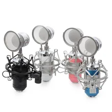 Professional Condenser Sound Recording Microphone USB Echo Function microfone with Mic Shock Mount + Mic Wind Screen Pop Filter
