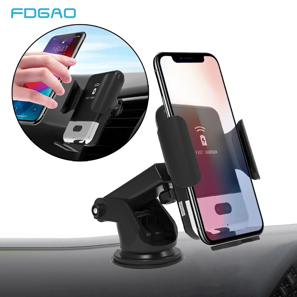 

FDGAO Automatic Infrared Sensor 10W Fast Car Wireless Charger Car Phone Holder For iphone XS MAX XR X 8 Plus For Samsung S10 S9