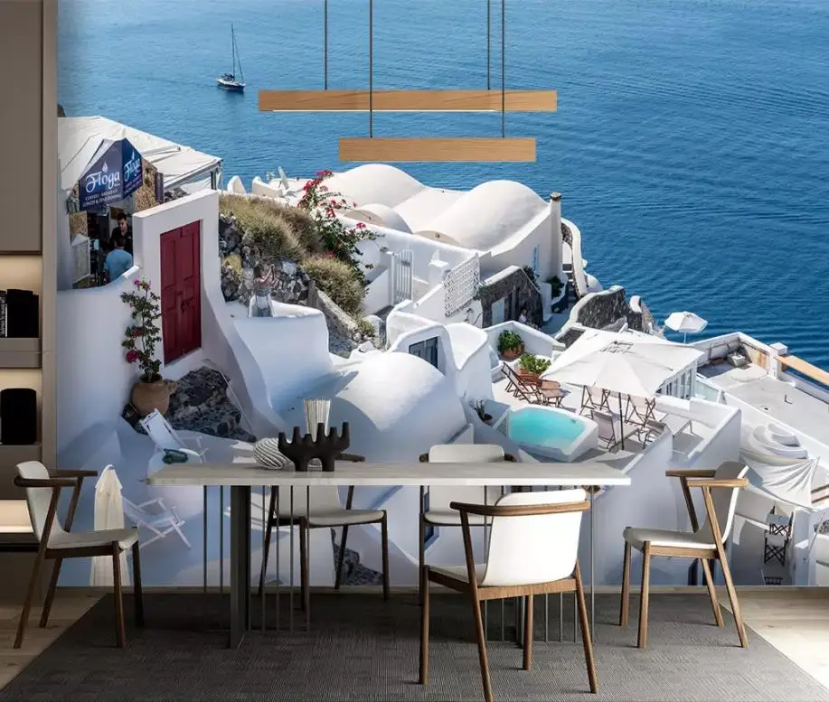 

Greece wallpaper 3d building Romantic scenery wallpapers for living room Any room Background wall 3d photo wallpaper