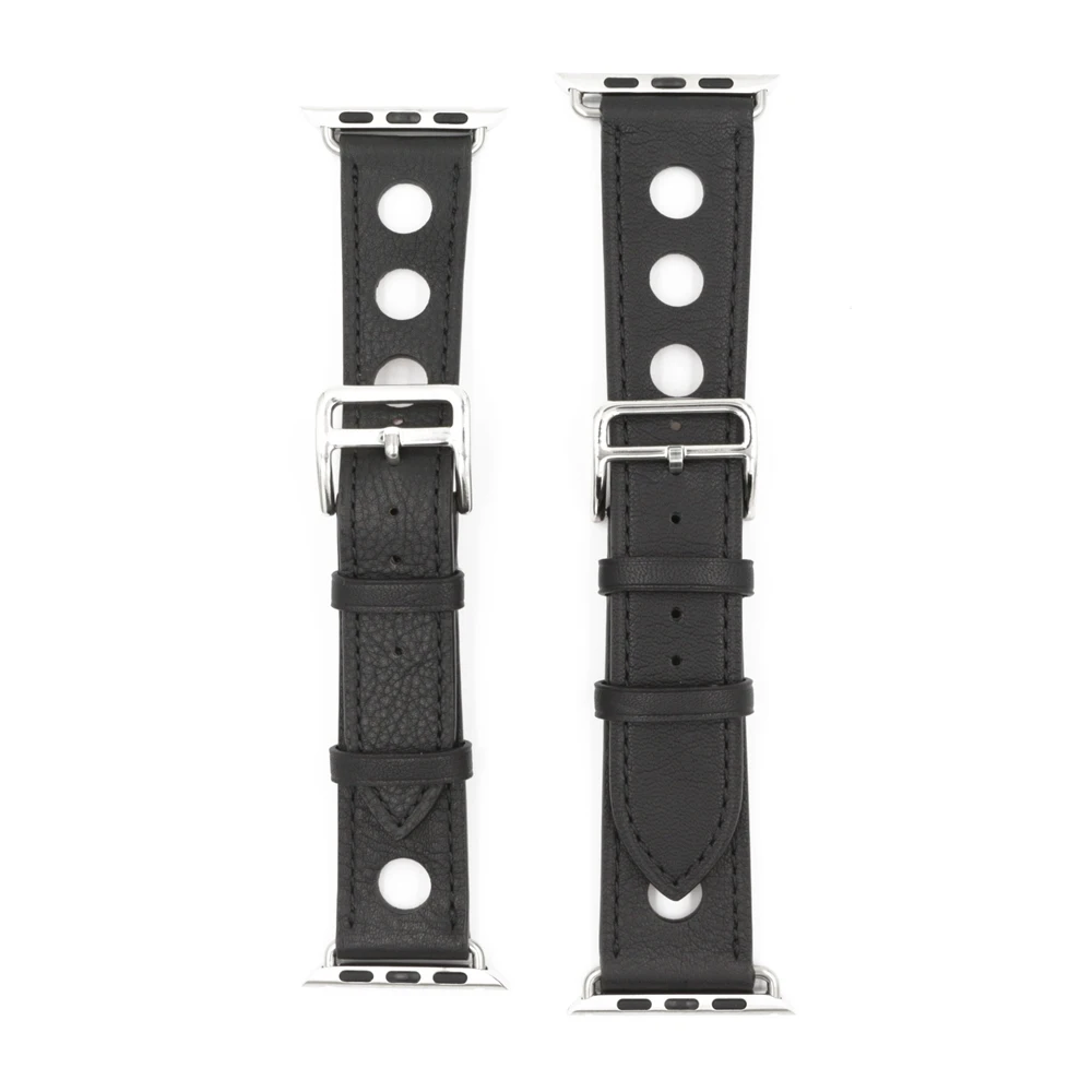 URVOI Single Tour Rally band for apple watch series 3 2 1 strap for iwatch racing belt for Hermes watch band Noir Gala leather11