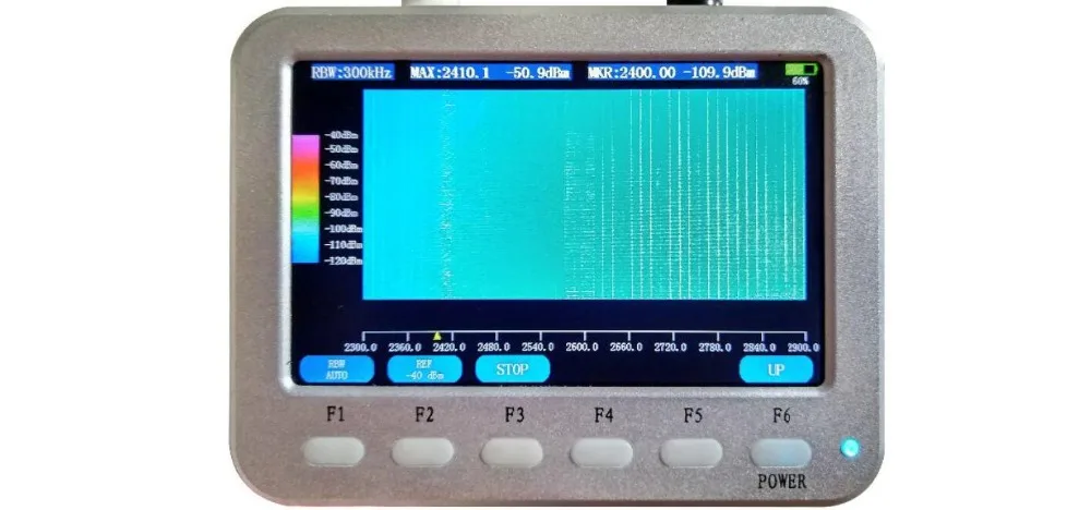 Новое поступление 2300-2900MHz 2,4G " lcd обработанный РЧ анализатор спектра SPAN/RBW/CENT/MARKER MAXHOLD