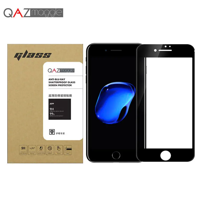 sFor iPhone 7 Tempered Glass sFor iPhone 7 Plus Glass QAZ Maggie 3D Screen Protector For iPhone 7 7Plus 4.7 & 5.5