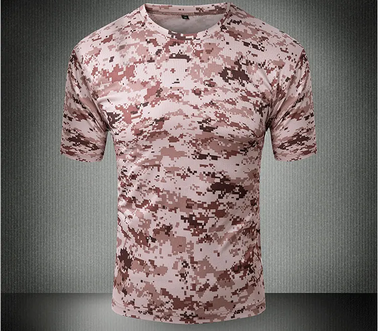 Компресс тактическая футболка быстросохнущая Военная армейская Охотница боевой камуфляж Мужская плотная футболка с короткими рукавами уличная камуфляжная одежда